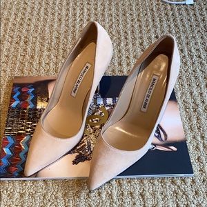 Authentic Manolo Blahnik 105mm Suede Pumps